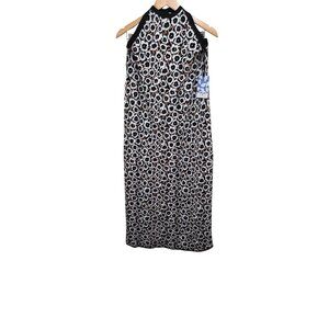NWT Diane Von Furstenberg Women's Plus Size Black & White Animal Print Sleeveles